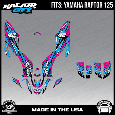 Graphics Kit for ATV YAMAHA RAPTOR 125 Shred Series - Magenta 16 Mil