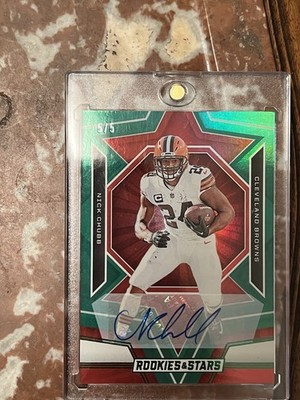 2023 Panini Rookies & Stars - Nick Chubb 5/5 #25 Green Auto