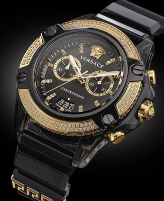 VERSACE Icon Active Diamond & Gold Limited Edition Swiss Watch $4,145.00