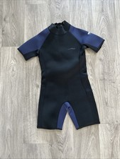 Dark Lightning Kids Neoprene Shorty Wetsuit - Black  Navy Blue- Size 12