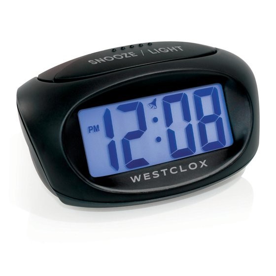 Westclox 1" LCD Alarm Clock &ndash; Large Digits with Blue Backlight