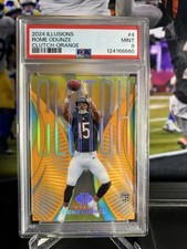 Panini 2024 Illusions Rome Odunze RC Clutch Orange #4 Bears PSA 9