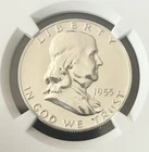 1955 50c NGC PR 67 ~  WHITE GEM PROOF SILVER FRANKLIN HALF DOLLAR