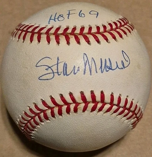 STAN MUSIAL AUTOGRAPHED RAWLINGS NL BASEBALL W/ HOF 69 INSC JSA AUTHENTICATED.⚾️