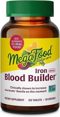 MegaFood Blood Builder Iron Minis 26 mg Iron per Serving 120 Tablets EXP 05/28