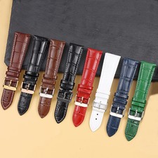 Calfskin Leather Watch Strap Watchband Women Men Watch Accessories Solid Buckle