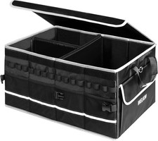15GAL/60L Car Trunk Organizer with Lid  Dividers - Heavy Duty Collapsible Sto