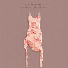 LIGHT PINK FLORAL CHIFFON FRILL DRAPE MINI DRESS