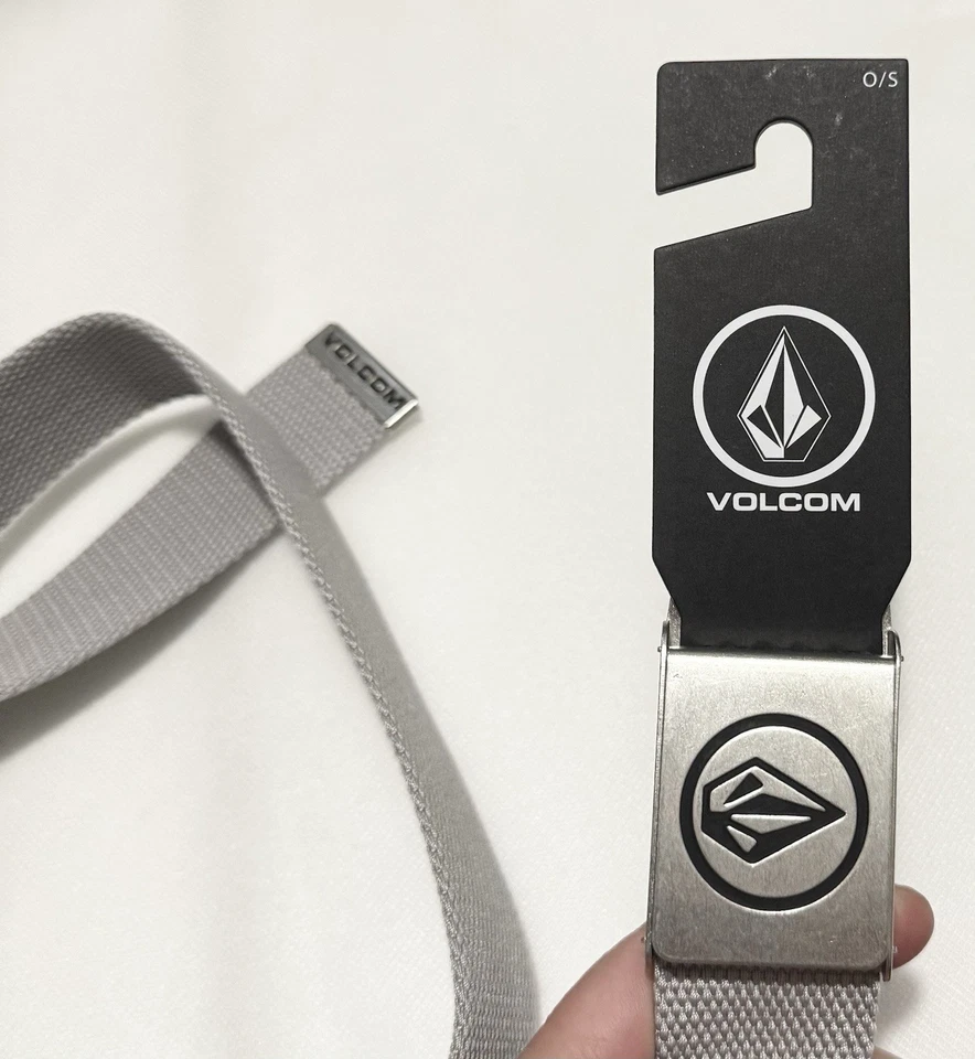 Volcom Circle Web Belt Heather Grey w/ Silver Buckle Adjustable One Size - New - Image 3 of 4
