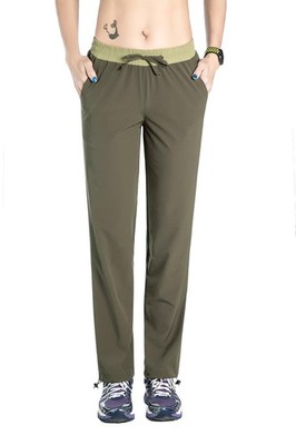 's Quick Drying Hiking Pants Lightweight Elastic Waist Pants Green Small/29 I...