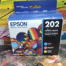 EXP:12/2026-Epson 202 Standard Capacity Magenta Cyan Yellow Ink Set NEW.