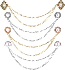 Vintage Sweater Shawl Chain Clips 4 Pcs Antique Cardigan Collar Holders Decorati