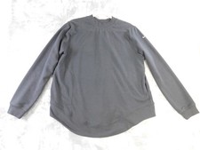 Nike Sweatshirt Womens Medium Black Crewneck Split Back Swoosh Pockets Pullover
