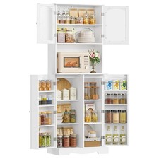 181cm Kitchen Pantry Cabinet Sideboard with Microwave Shelf 8 Door Storage Shelv