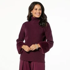 WynneLayers SoftKNIT Turtleneck Tunic Sweater Deep Plum 2X Used