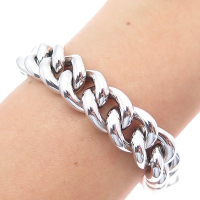 milor 925 シルバー イタリア製　 ブレスレット MILOR 925 Sterling Silver Vintage Italy Curb Link Bracelet 7