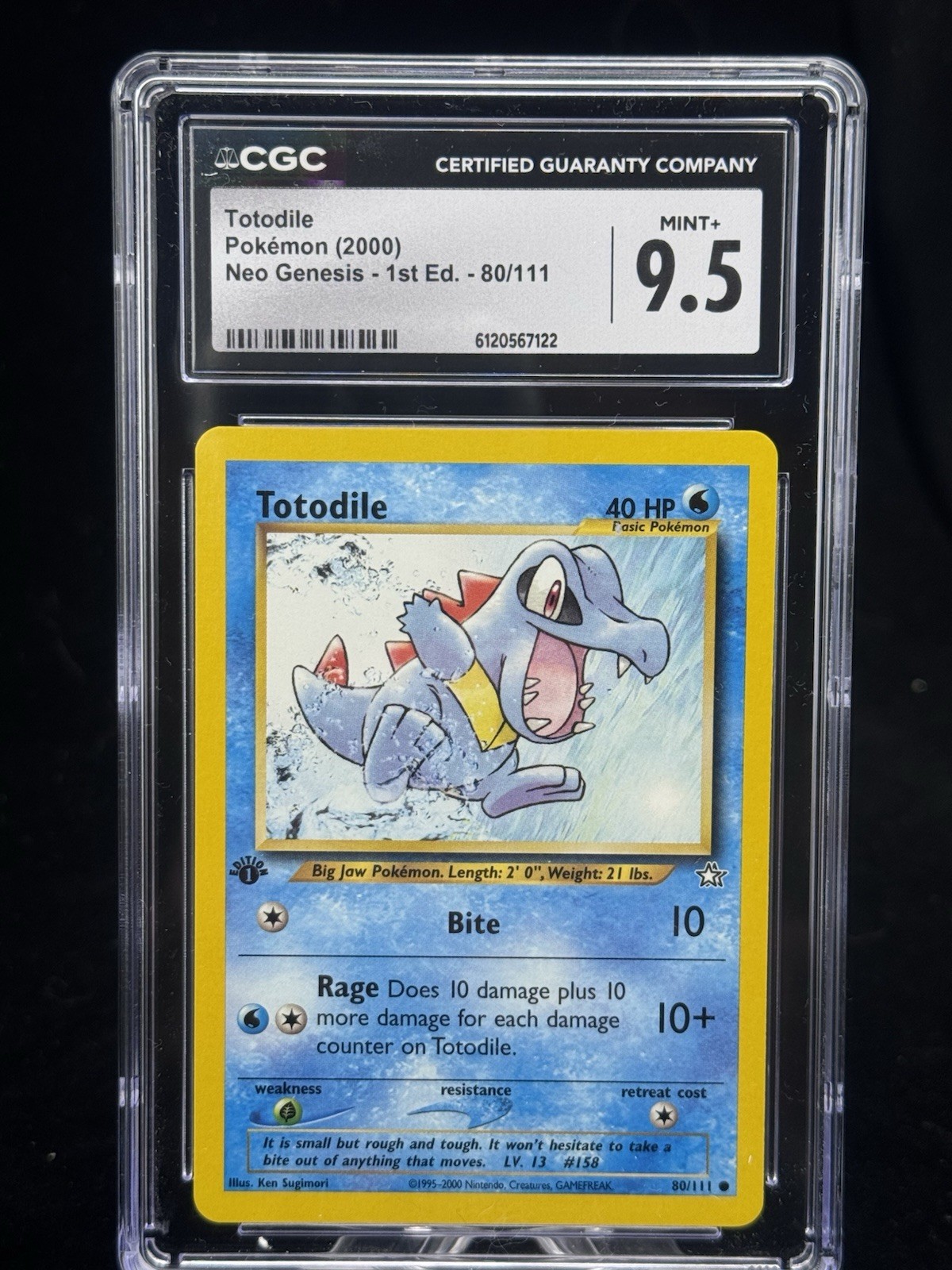 Totodile #80 1st Edition Neo Genesis 2000 Pokémon CGC 9.5 💦
