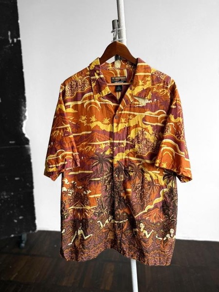 Men Patagonia Shirt Orange Cotton 42 / XL / 50