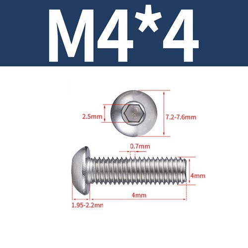Socket Button Screws Dome Head Hex Allen Bolts A2 Stainless Steel M1 M2 M3 - M16 - Picture 91 of 217