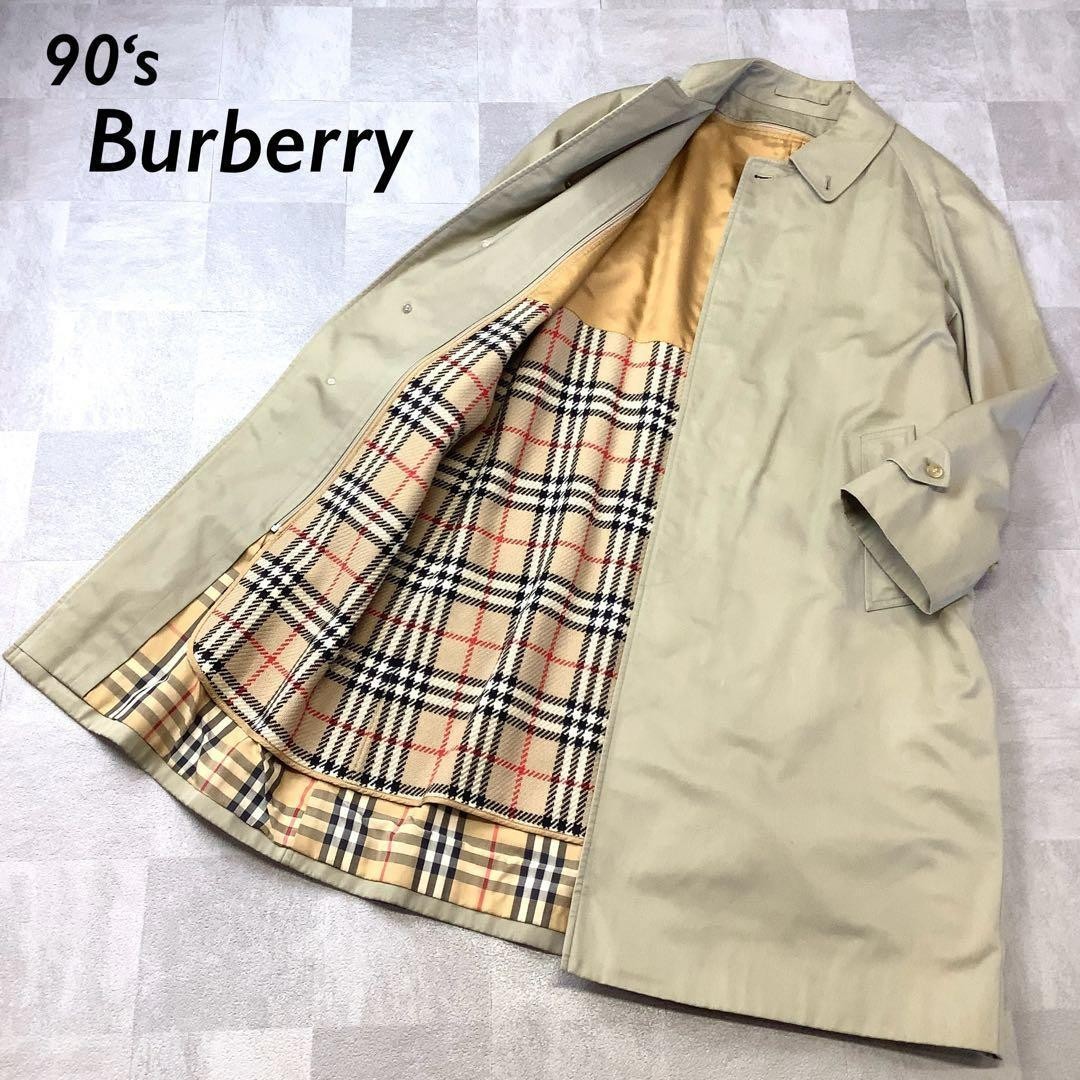 Burberry 90s Nova Check Trench Coat with Liner Vintage rare Men's From Japan