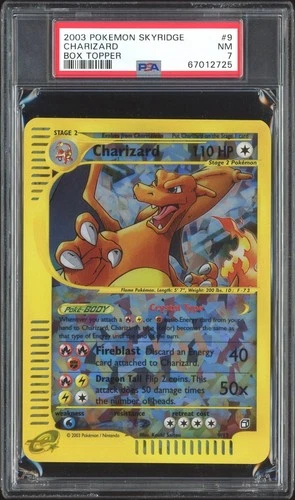 Pokemon Charizard Skyridge Crystal Bx. Topper #9 PSA 7