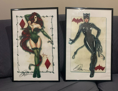 DC Comics POISON IVY , CATWOMAN GOTHIC CITY SIRENS Art Print 17x11'' Tucci Signed
