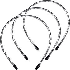 3 Pack Unisex Hair Band Metal Headband Black Head Band Spring Wavy Nonslip Men W