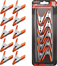 10-Piece 2 Inch Small Spring Clamp, Spring Metal Spring Clamps, 3/4"-Inch Jaw Op