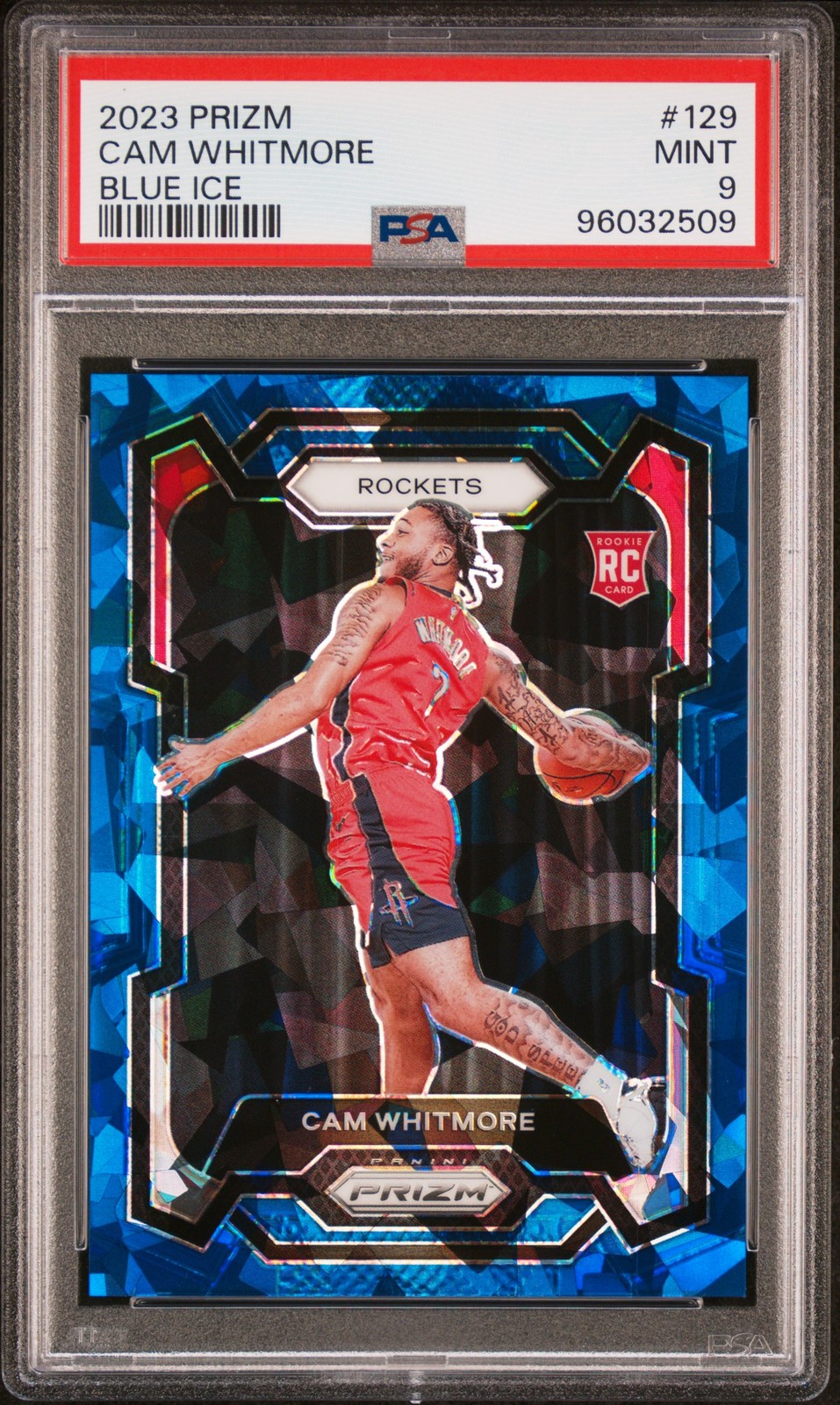 2023 PANINI PRIZM BLUE ICE #129 CAM WHITMORE 112/125 PSA 9