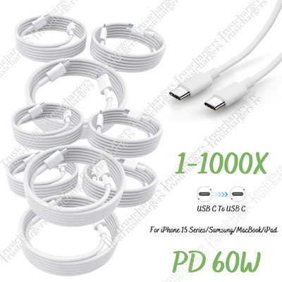 Wholesale For iPhone 17 16 15 Type C to USB C Fast Charger 60W PD Data Cable Lot