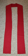 OFFICIANT PASTOR CLERGY STOLE HAND MADE DARK RED WOOL UNADORNED
