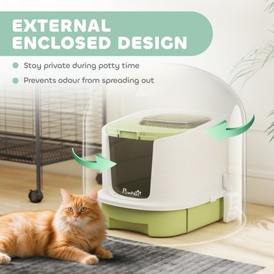 Hygienische überdachte Katzentoilette für kleine Katzen mit Belüftungssystem
