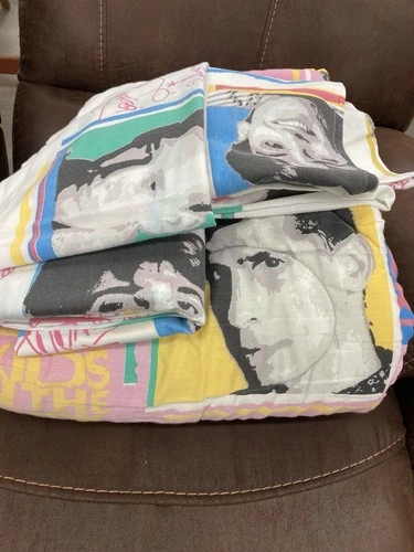 New Kids On The Block Twin Set: Comforter, Flat, Fit Vintage vintage concert t-shirt, vintage, single stitch, B+ condition