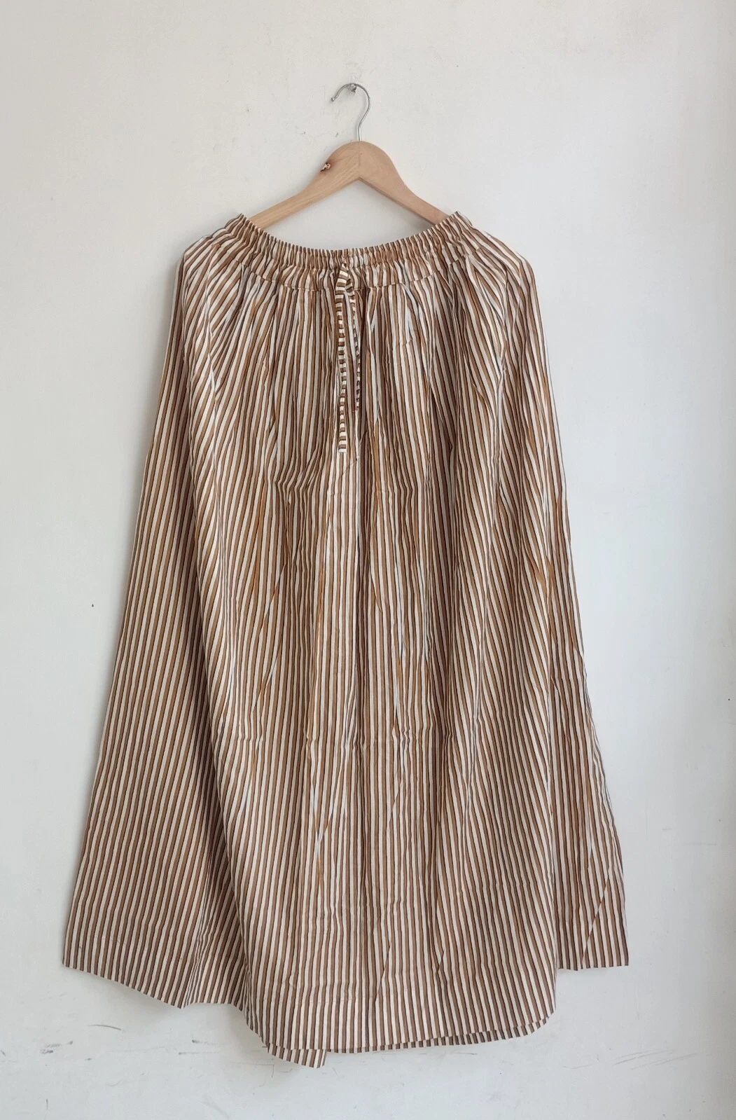 Indian Women's Clothing Party wear Skirt Cotton Brown Striped One Size Skirt US