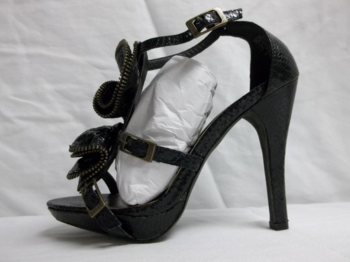 XOXO Talla 8 M Onda Negro Punta Abierta Tacones Nuevos Zapatos para Mujer Nuevos sin Caja - Imagen 3 de 7