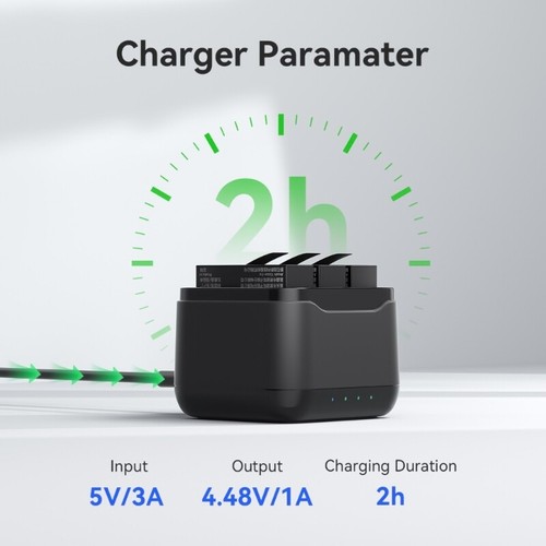 3-Slot Battery Charger Adapter Charging Docking Station for 360 Professional 2 - Photo 4/8