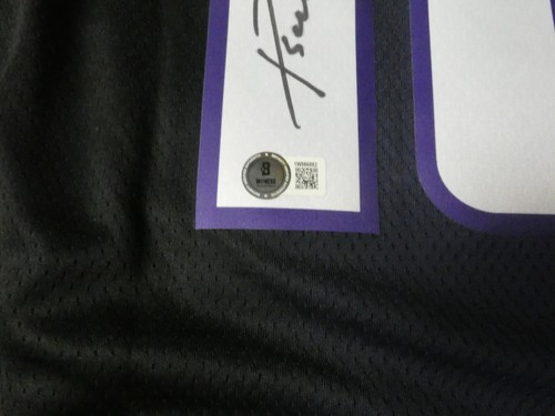 Maglia Domantas Sabonis autentica Swingman firmata nera/viola Kings Beckett certificato di autenticità - Foto 7 di 7