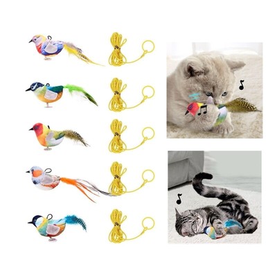 Realistic Bird Cats Toy with Feathered Catmint for Cats Entertainment Exercise