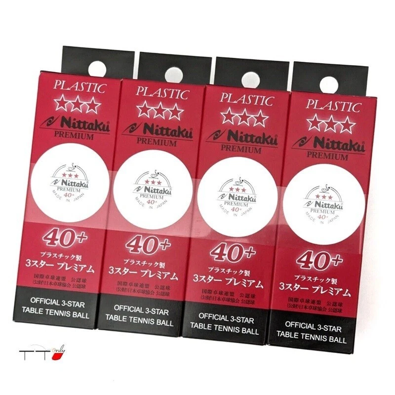12 x Nittaku 3-Star Premium 40+ Table Tennis Balls White Made in Japan