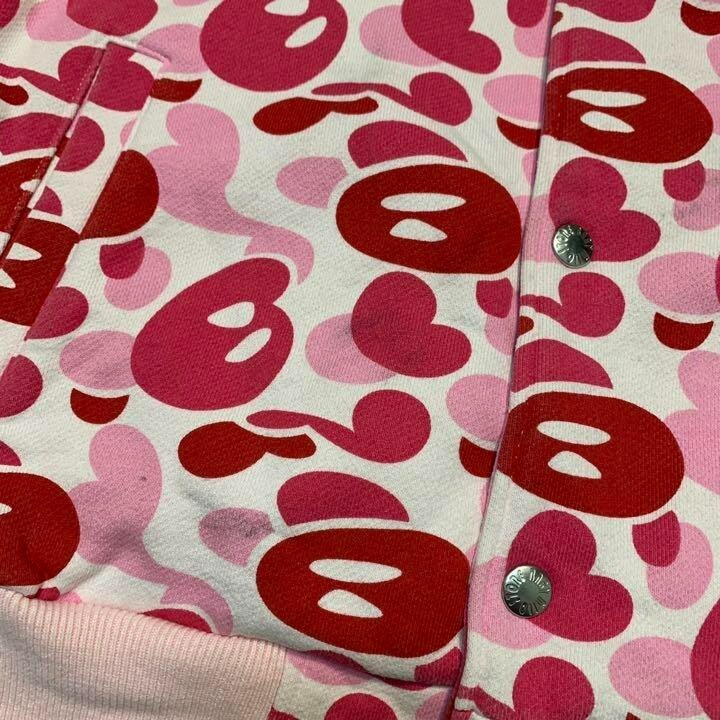 A BATHING APE Vintage Baby Milo Heart Design Zip Hoodie Parker