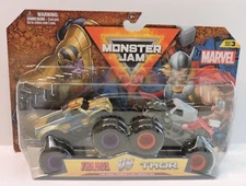 2025 MONSTER JAM MARVEL MONSTER TRUCKS 1:64 SERIES 3 DUEL PACK - THANOS vs THOR