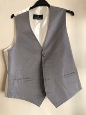 Kamizelka męska niebieska w kratkę formalna 40" - Wilvorst