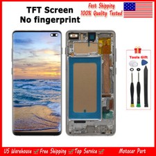 Silver For Samsung S10 Plus S10 G975 TFT LCD Display Screen Digitizer  Frame