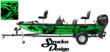 Green Boat Wrap Musky Pike Skeleton Vinyl Graphic Decal Kit Fish Bass Fishing US