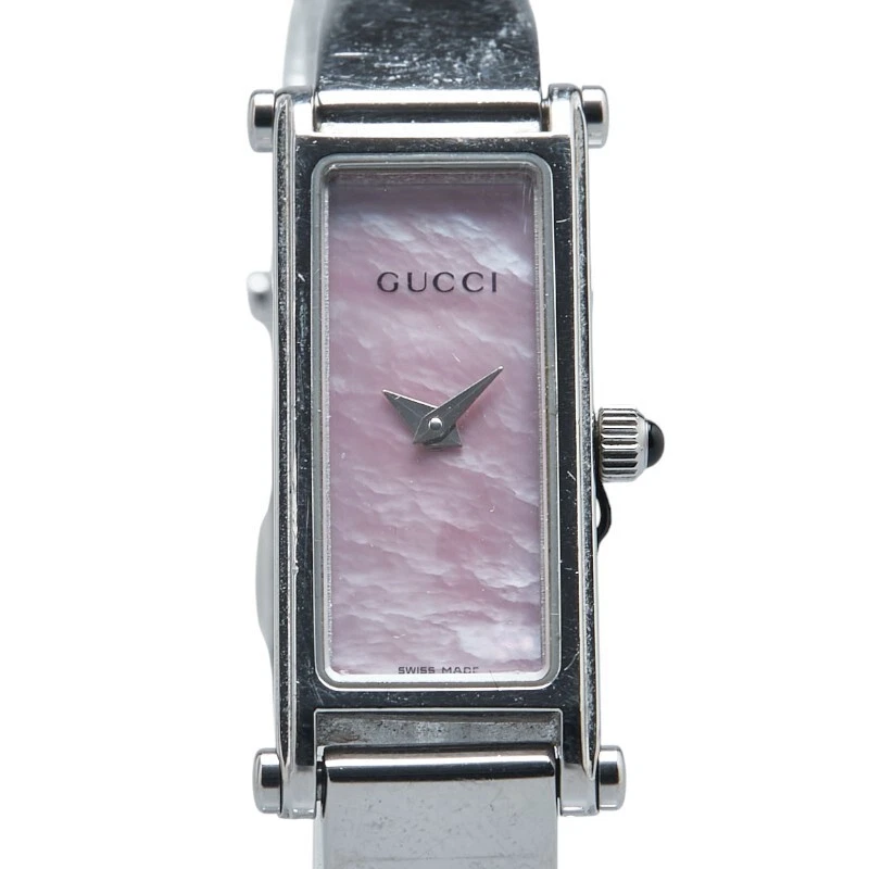 Montre GUCCI 1500L Quartz Cadran Rose Acier Inoxydable Montre Bracelet Femme Japon Occasion