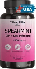 Spearmint Leaf Capsules Supplement - Enhanced with DIM & Saw Palmetto, for Unwan