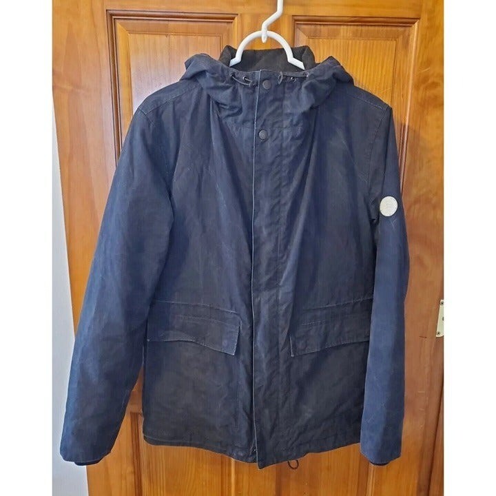 Norse Projects Nunk Classic Parka Waxed Jacket Navy Blue Sz S