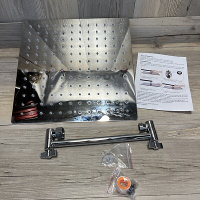 1-Spray Patterns 1.8 GPM 12 in. Wall Mount Fixed Shower Head adjustable rain