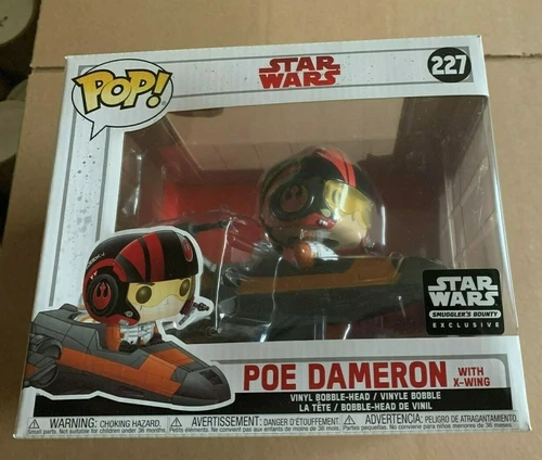 POE DAMERON W/ X-WING FUNKO POP! Star Wars #227 SMUGGLER’S BOUNTY EXCLUSIVE RARE