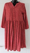 JOULES MADDIE ORANGE RED LEOPARD SHIRT TIERED CASUAL DRESS UK 8 EU 36 RRP £54.95